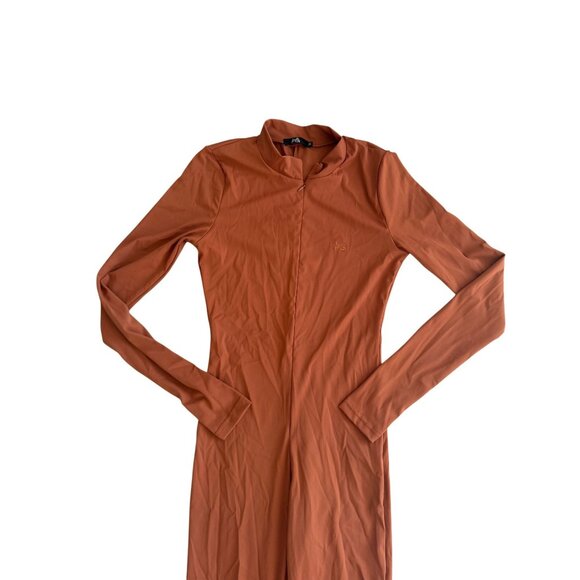 LA FOI Light Brown Tan One Piece Stretch Jumpsuit Size Medium - Picture 8 of 9